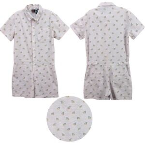 MAD‎ ENGINE LGBTQ Gay Pride Rainbow Flags Seersucker Romper Men's Size SM Cotton